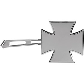 Emgo Universal Die-Cast Custom Mirror - Maltese Cross - Chrome - Right