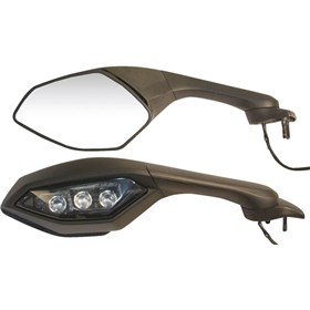 Emgo O.E.M-Style Replacement Mirror - 20-37501 - Cat Eye - Black - Right