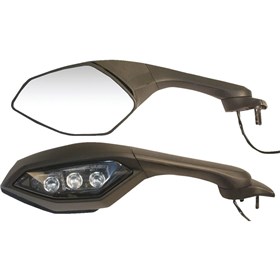 Emgo O.E.M-Style Replacement Mirror - 20-37502 - Cat Eye - Black - Left