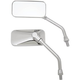 Emgo Universal El Chico Cruiser Mirrors - Rectangle - Chrome - Pair
