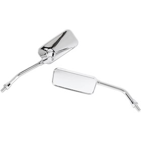 Emgo Universal El Chico Cruiser Mirror - Rectangle - Chrome - Pair (Left Hand Thread)
