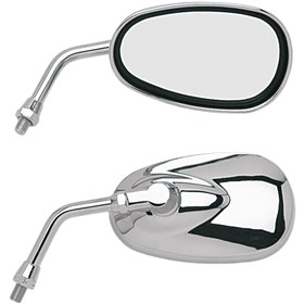 Emgo Universal Lil Cruiser Mirror - Oval - Chrome - Right (Left Hand Thread)