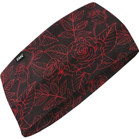 Zan Headgear Sportflex Black & Red Roses Headband
