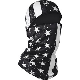 Zan Headgear Sportflex Black & White Flag Fleece-Lined Convertible Balaclava
