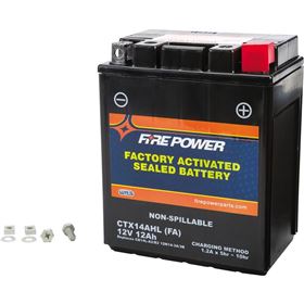 Fire Power CTX14AHL-BS-FA Factory Activated Sealed Maintenance Free Battery