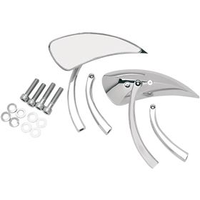Drag Specialties Mirrors - Side View - Teardrop - Chrome - Right/Left - Pair | 76301