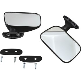 Parts Unlimited Universal Rear View Mirrors - Rectangle - Black - Pair