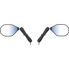 RAM Mounts Tough-Mirror Kit With M10 x 1.25 Bases - Long Arm - Oval - Black - Pair