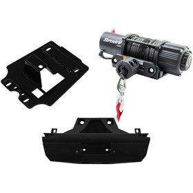 SuperATV Black Ops 4,500lb Winch With Mounting Plate And Frame Stiffener