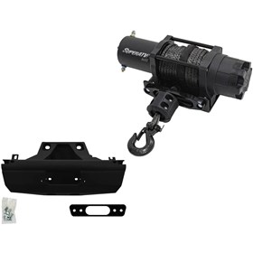 SuperATV Black Ops 6,000lb Winch With Mounting Plate And Frame Stiffener