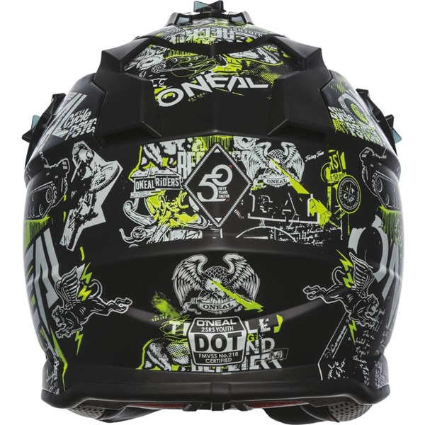 O'Neal 2 Series Attack 2.0 Youth Helmet | Blk/Wht/Flo Ylw | DOT
