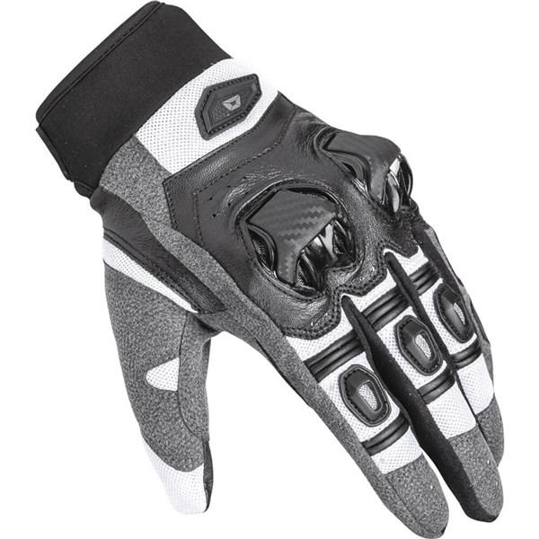 Cortech Hyper-Flo 2.0 Leather/Textile Gloves, Black/Grey/White