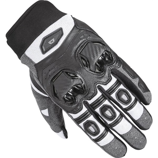 Cortech Hyper-Flo 2.0 Leather/Textile Gloves, Black/Grey/White