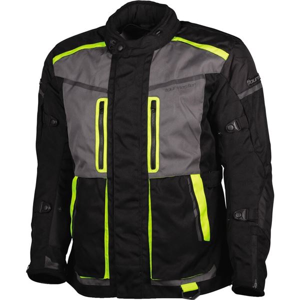 Tour Master Transition Textile Jacket, Black/Grey/Flo Yellow