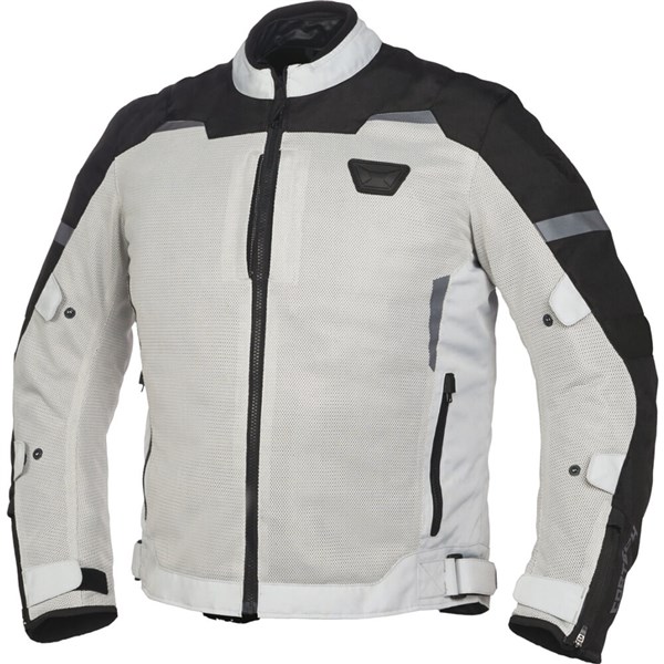 Cortech Aero-Flo 2.0 Vented Textile Motorcycle Jacket | Silver/Black