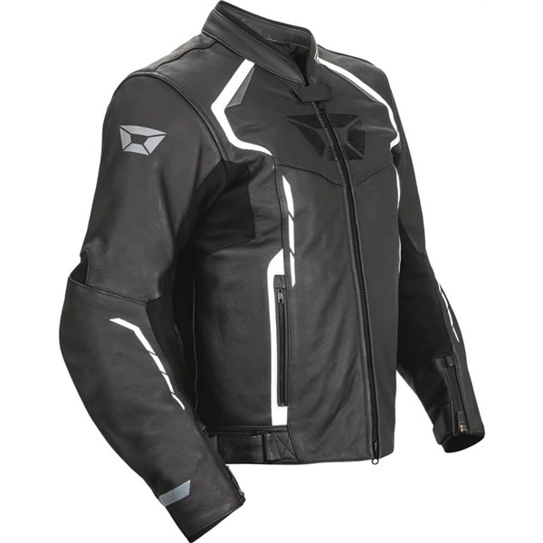 Cortech Speedway Collection Chicane Leather Motorcycle Jacket | Black/White