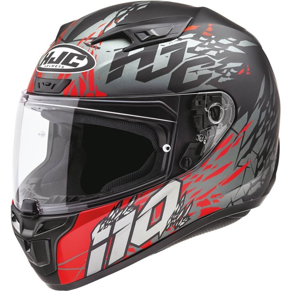 HJC i10 Pitfall Full Face Helmet, Black/Charcoal/Red - Bild 10 von 15