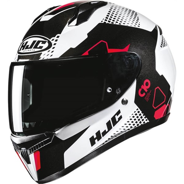 HJC C10 Aspa Full Face Motorcycle Helmet | White/Black/Red | DOT Certified