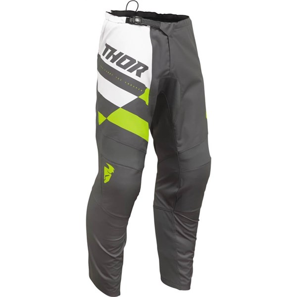 Thor Sector Checker Pants, Charcoal/Acid Green/White