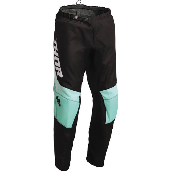 Thor Sector Chev Youth Pants, Black/Teal