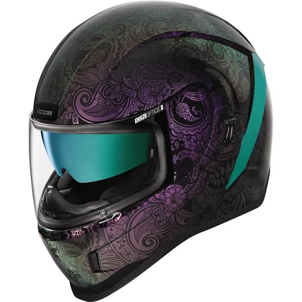 icon airmada chantilly helmet 0101-16027 Airform Hippy Dippy Airform Helmet - Hippy Dippy - Purple - Large Replacement liners fit only the helmet sizes listed below Icon Airmada Scrawl Helmet