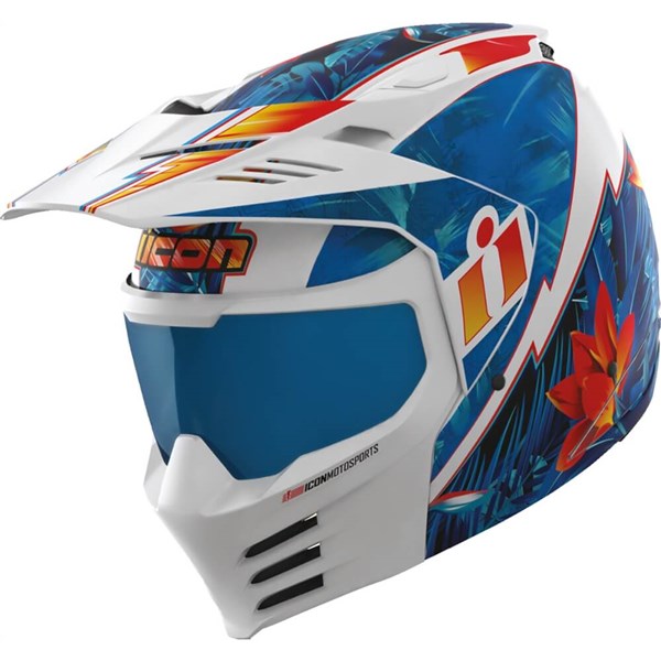 Icon Elsinore Kaonohi Modular Helmet | Blue/White/Orange | DOT Certified - Picture 13 of 13