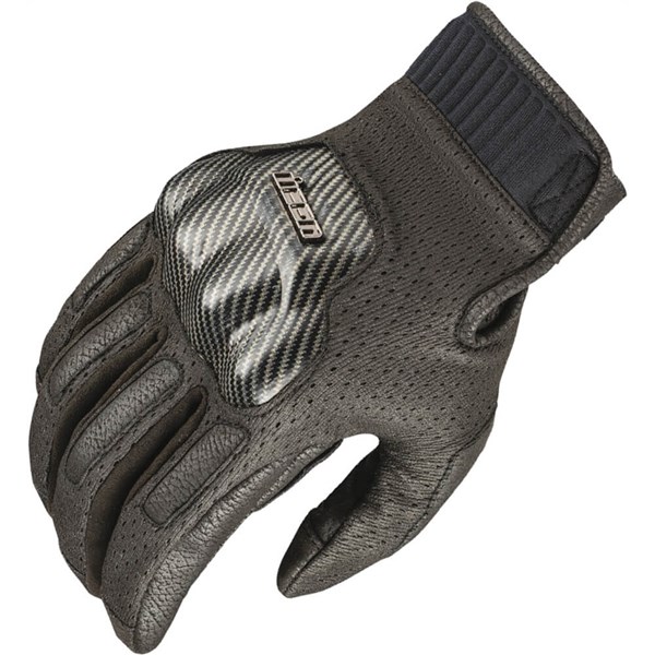 Icon Overlord3 Leather Motorcycle Gloves | Black