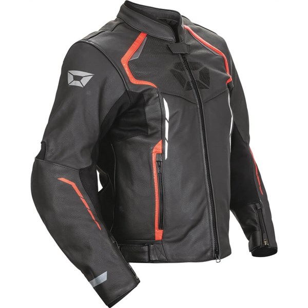 Cortech Speedway Collection Chicane Leather Jacket, Black/Red