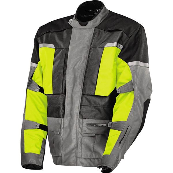 All Sizes Grey//Black//Hi Viz Scorpion EXO Optima Hi-Viz Textile Jacket