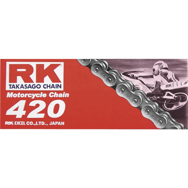 RK Chains 420 x 76 Links Standard Series Non Oring Natural Drive Chain RK Chains 420 x 76 Links Standard Series Non Oring Natural Drive Chain