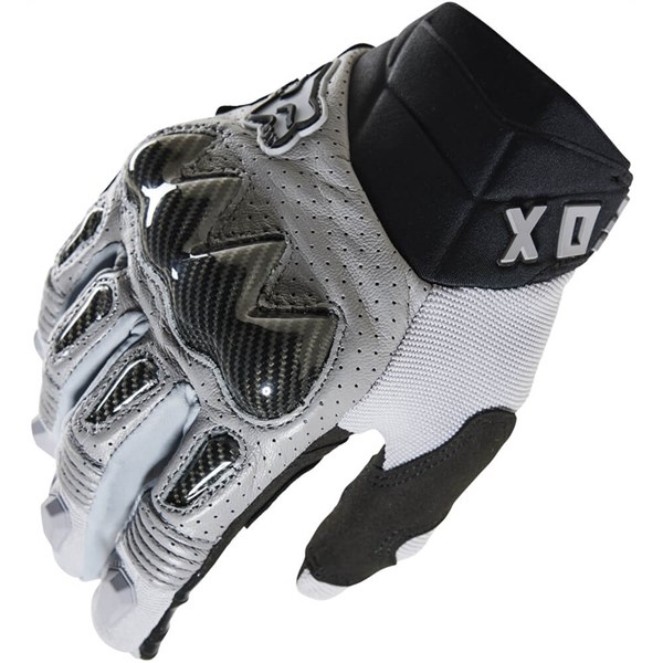 Fox Racing Bomber Handschuhe Stahlgrau – Mit Touchscreen-Funktion, Ziegenleder, Knöchelschutz, Für Motorrad & Sport