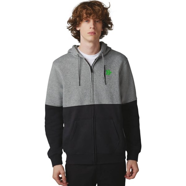 Fox Racing Kawasaki Zip Hoody | Heather Grey/Black | Sz S | eBay