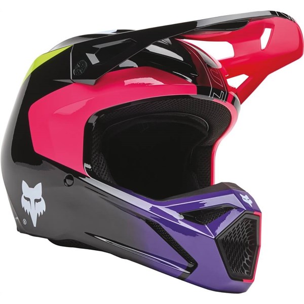 Fox Racing V1 Elevated Youth Helmet | Black/Pink/Purple | DOT ; ECE 22-06 - Picture 11 of 17