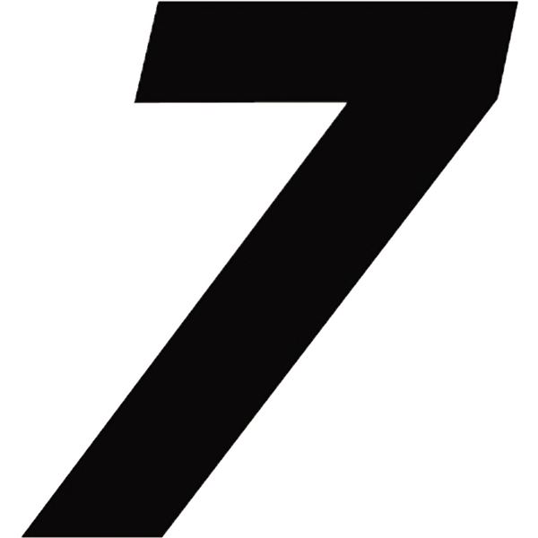 N-Style - NSX-7B - SX Pros Stick-On Number, 6.5in. - No.7 - Black