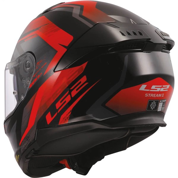 LS2 Stream II Fury Full Face Motorcycle Helmet | Black/Red | DOT