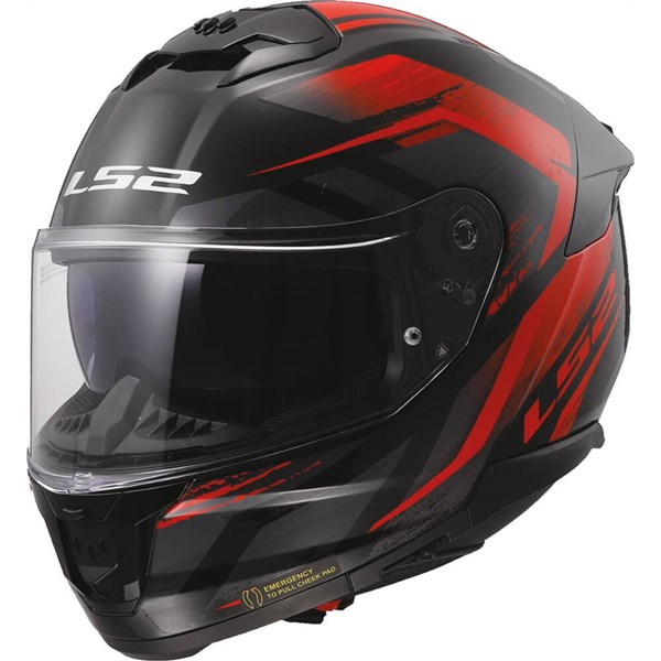 LS2 Stream II Fury Full Face Motorcycle Helmet | Black/Red | DOT