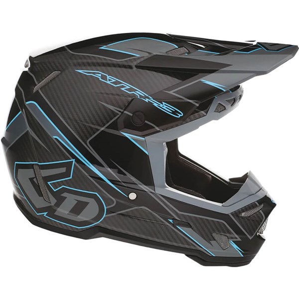 6D ATR-3 Reflex Helmet | Black/Grey/Cyan | DOT