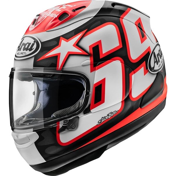 Arai Corsair-X Nicky Reset Full Face Helmet, Black/White/Red - Picture 6 of 9