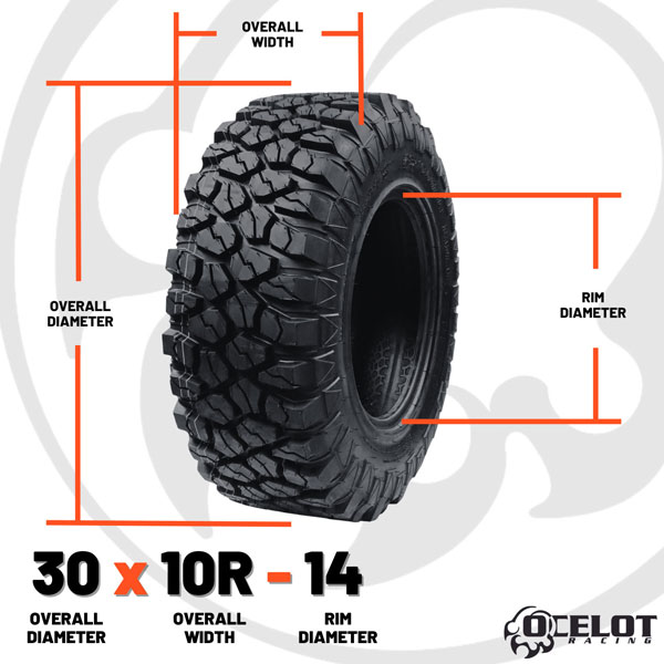 30x10R14 Ocelot XC729 R/T Tire 8-Ply Radial ATV UTV Hard Pack