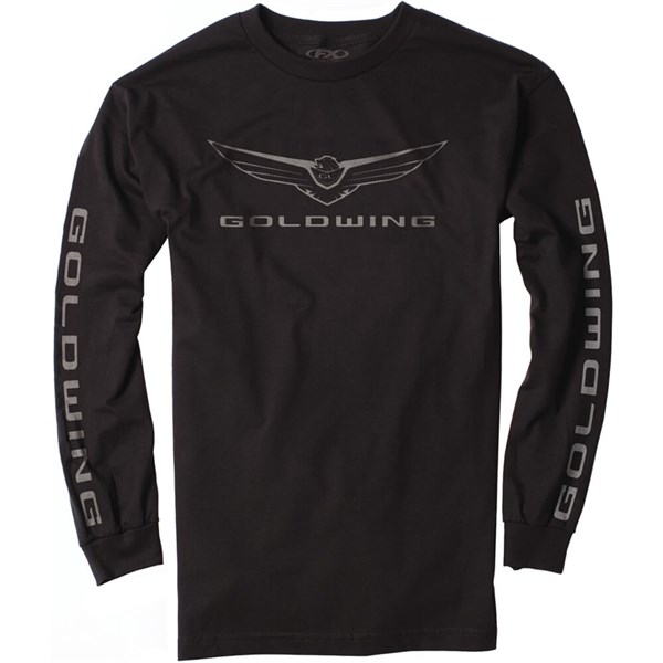 Factory Effex Gold Wing Icon Long Sleeve Tee, Black