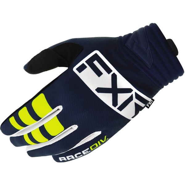 FXR Racing Prime Gloves, Navy Blue/White/Yellow - Picture 5 of 5