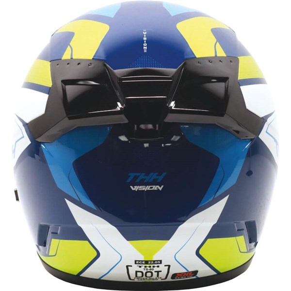 THH TS-80 Vision Full Face Helmet | Blue/White/Flo Yellow | DOT