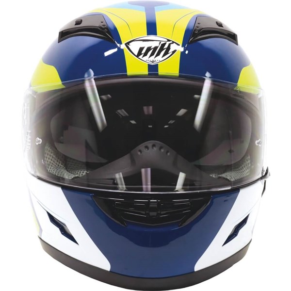 THH TS-80 Vision Full Face Helmet | Blue/White/Flo Yellow | DOT
