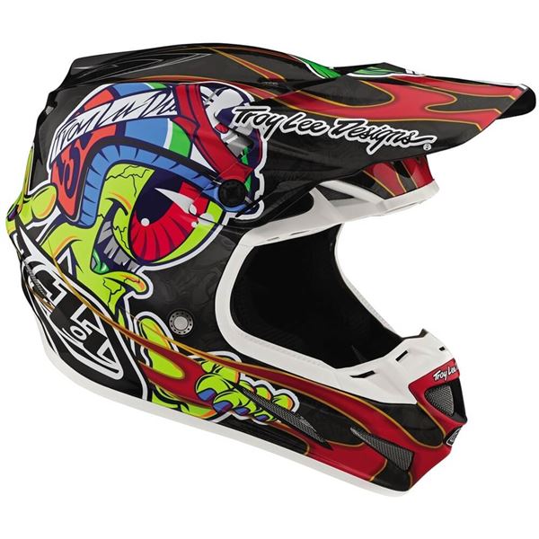 Troy Lee Designs SE4 Carbon Eyeball Helmet | Black/Red | Sz S | | eBay