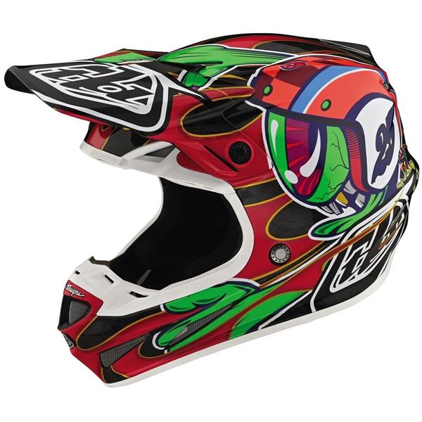 Troy Lee Designs SE4 Carbon Eyeball Helmet | Black/Red | Sz S | | eBay