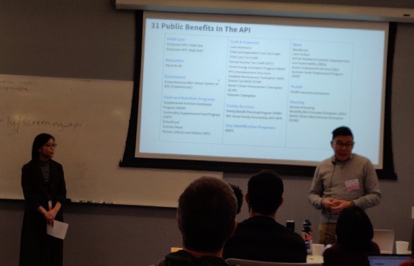 <p>Song Hia and Kimberly Peng of NYC Opportunity show some (very early) details of the benefits screening API.</p>