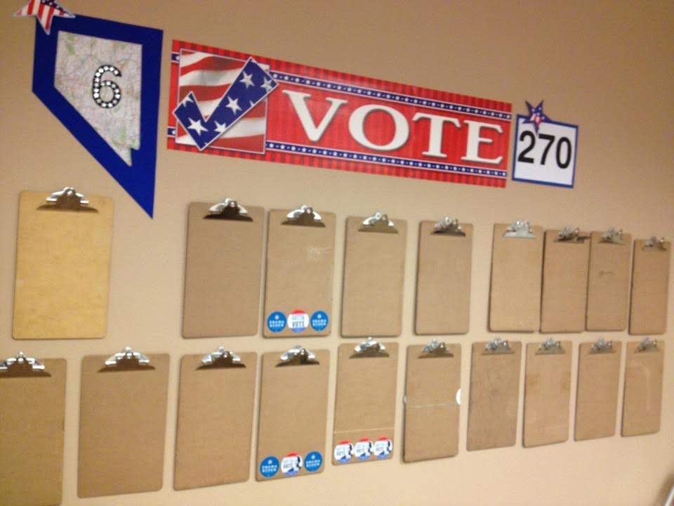 <p>Clipboards ready for use at a Nevada field campaign office<br /></p>