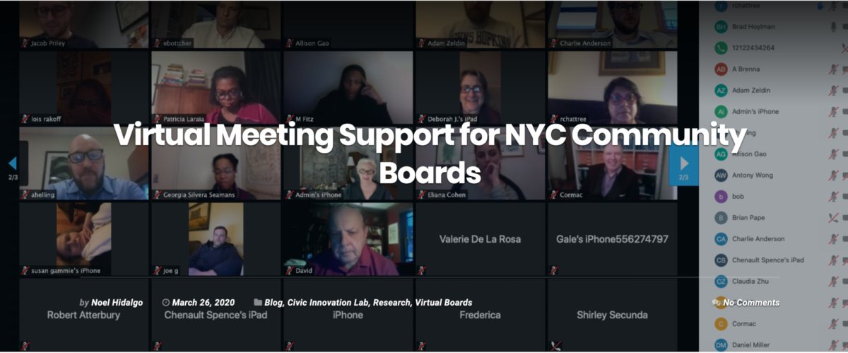 Screenshot of a public Zoom meeting in New York City