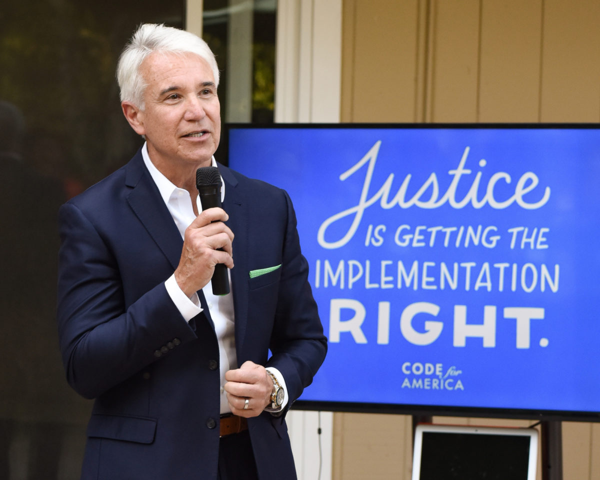 San Francisco DA George Gascon speaks at a Code for America event in 2018.