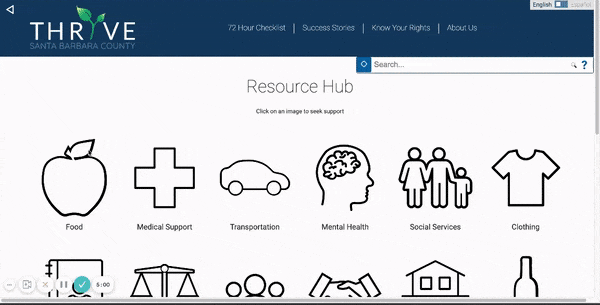 A gif of what the Thrive app looks like